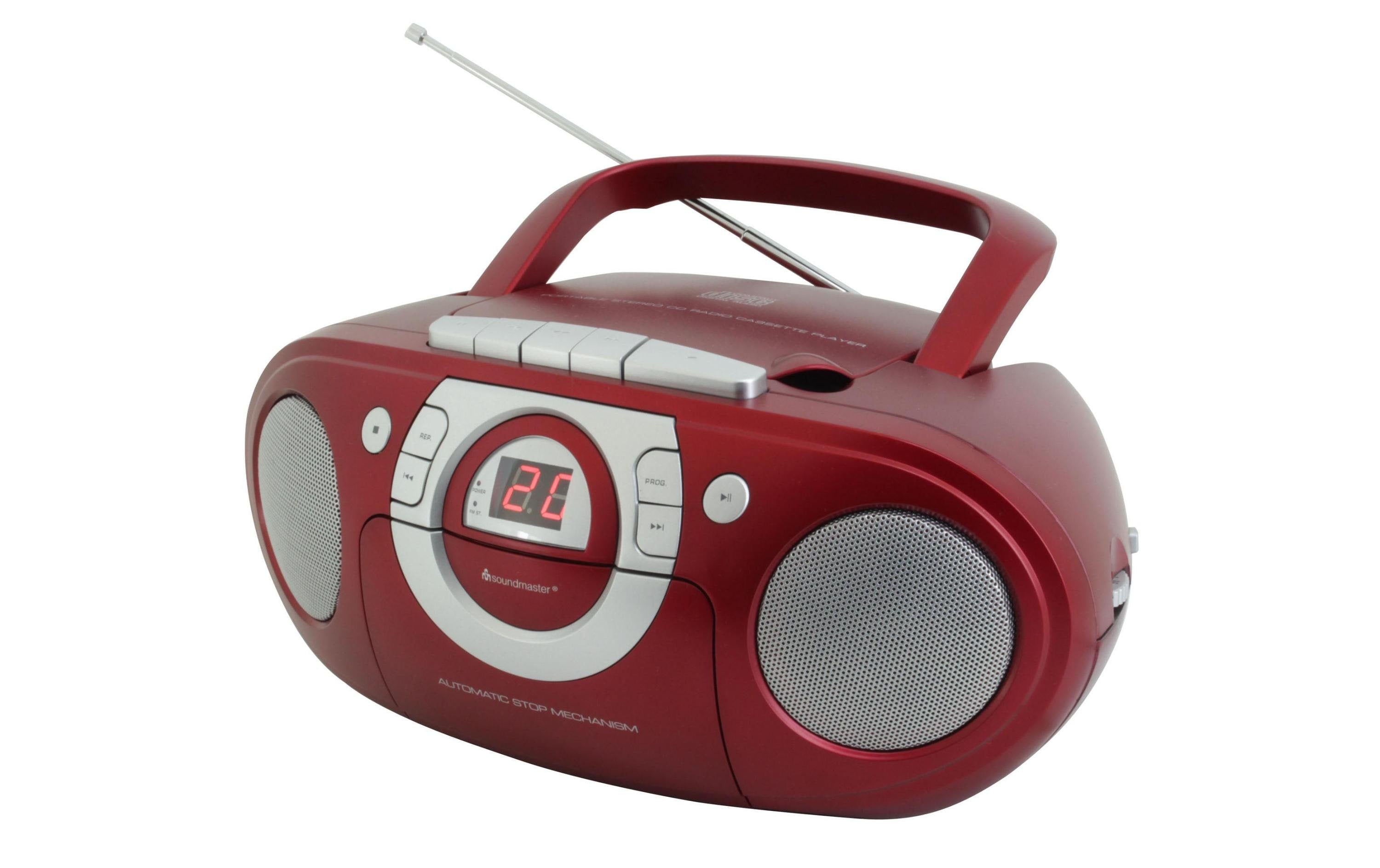 Soundmaster SCD5100RO Boombox mit CD/Kassette