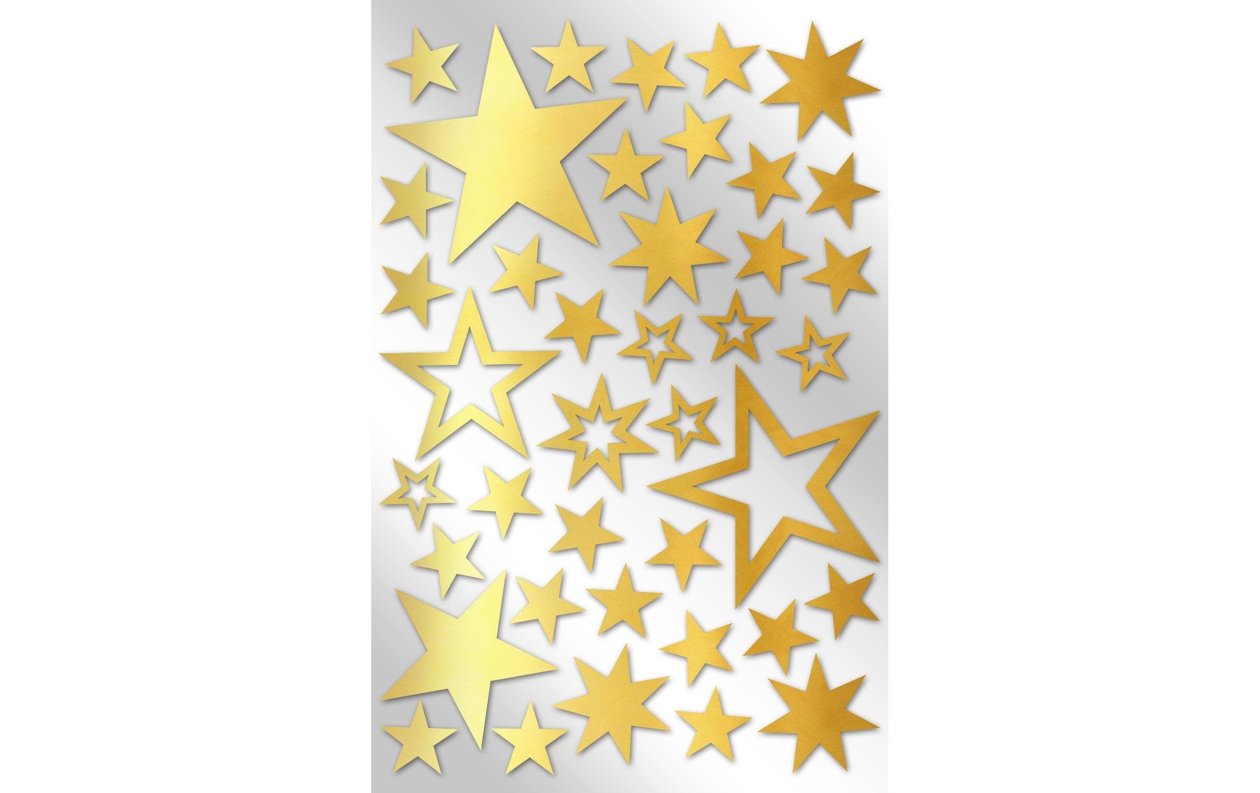B+C Sticker Metallicsterne gold 1 Blatt pro Packung
