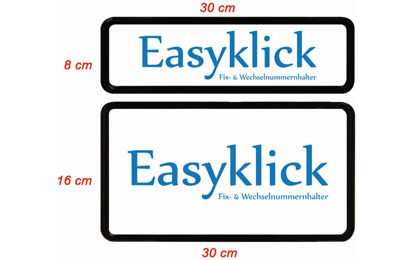 EASYKLICK Kennzeichenhalter Set Hochformat, schwarz, ABS-Kunststoff