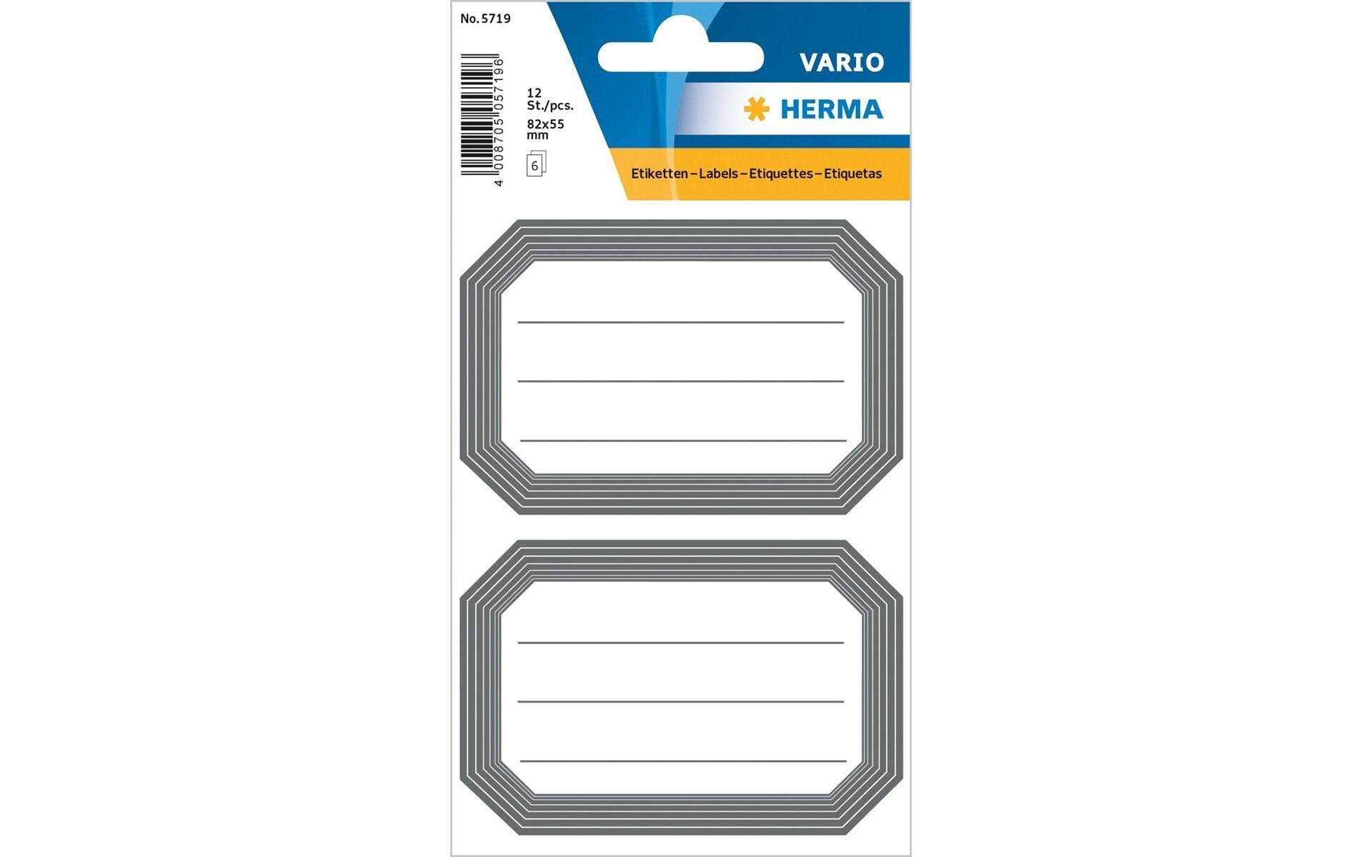 Herma Schuletiketten Neutral 18 Etiketten, 6 Blatt,  grau/weiss