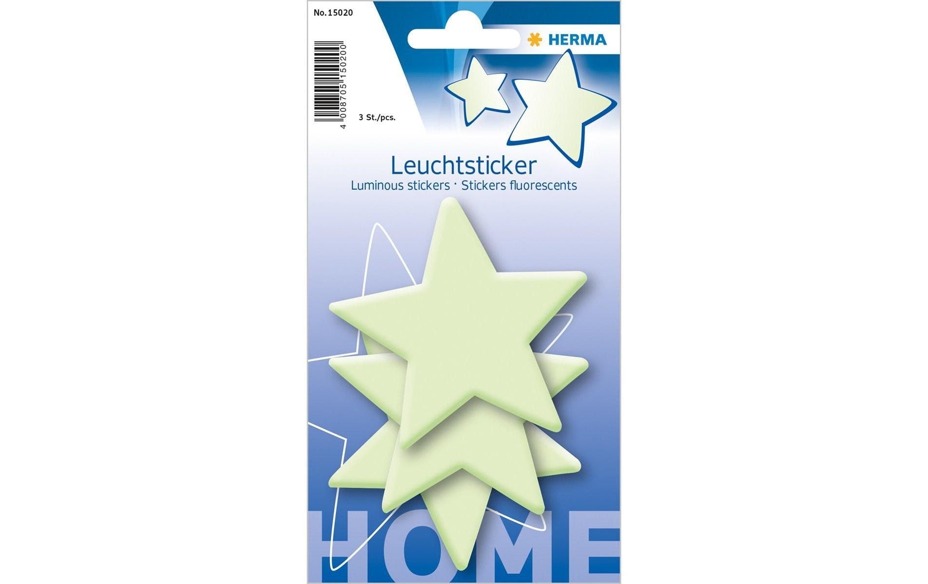 Herma Leuchtsticker Sterne 1 Blatt, 3 Sticker