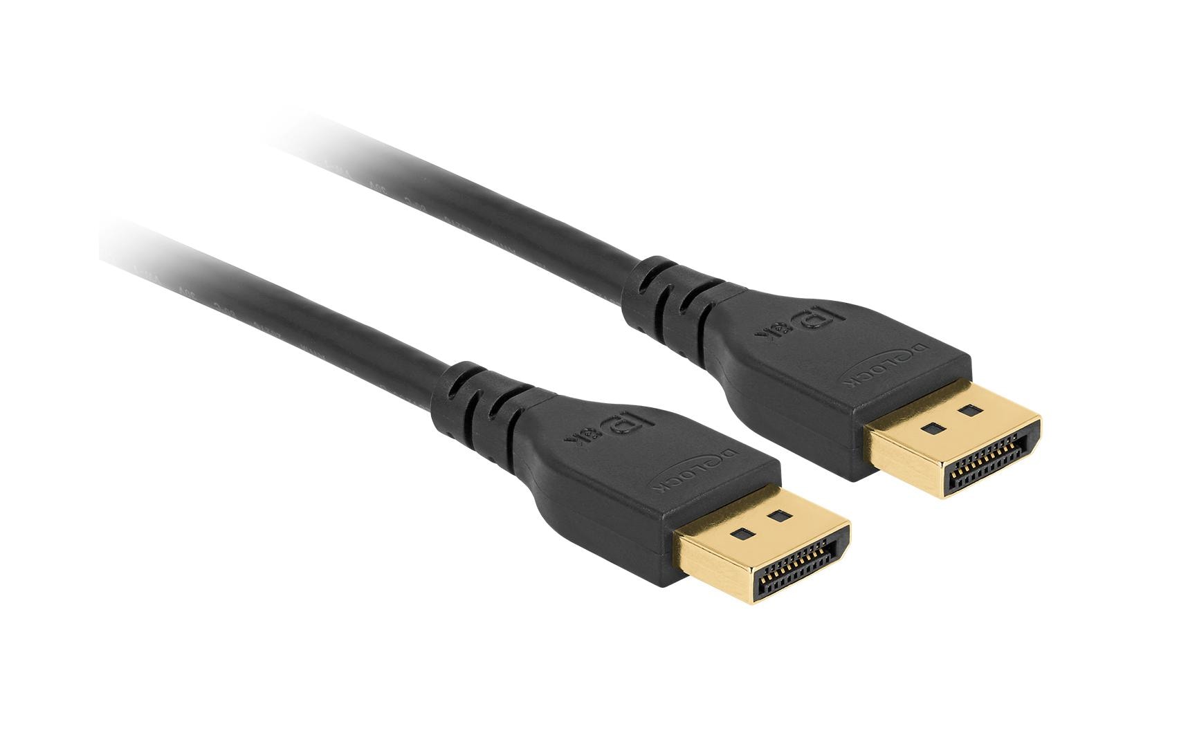 Delock DisplayPort - Displayport Kabel, 2m Schwarz,7680x4320@60Hz,ohne Einrastfunktion
