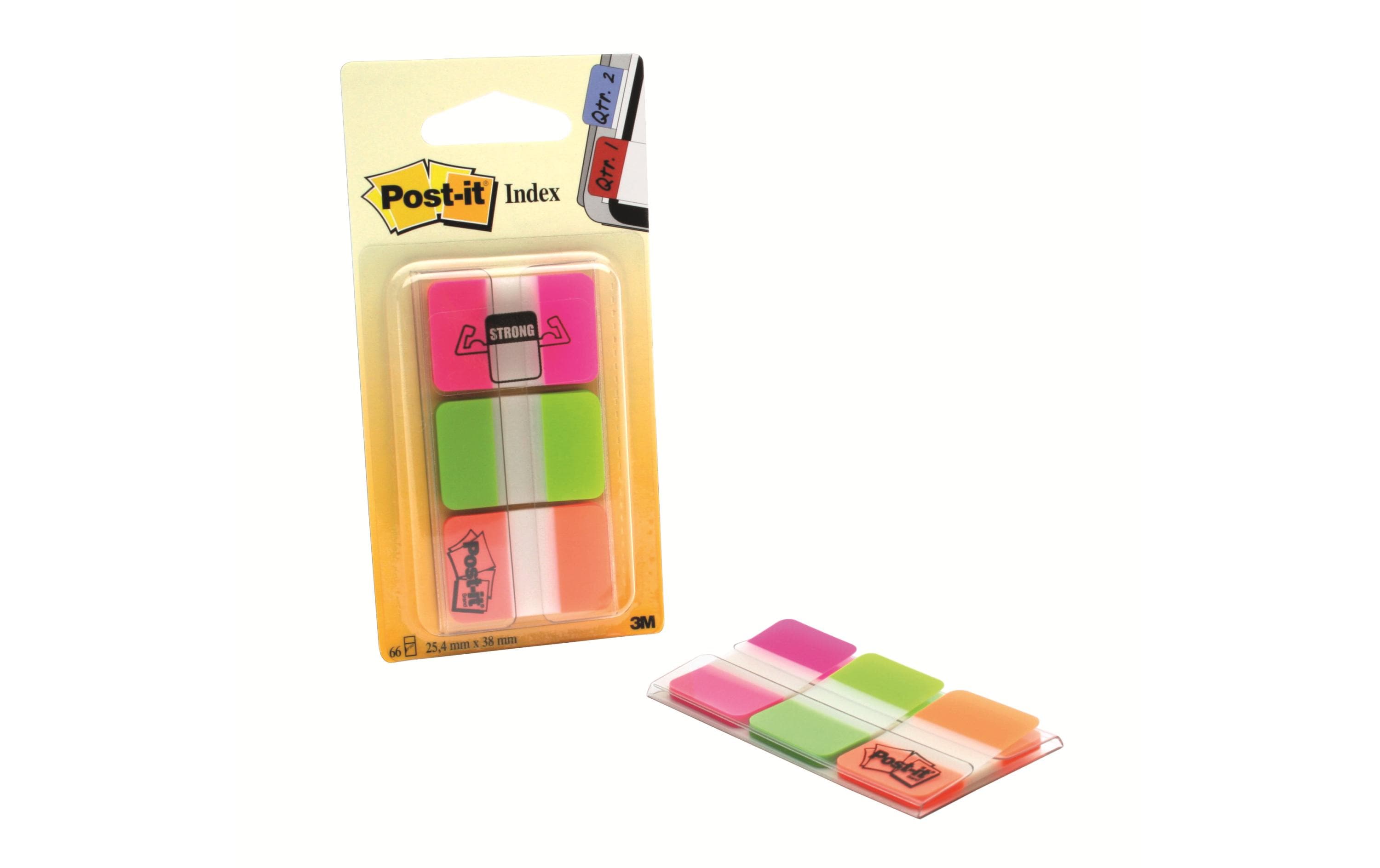 3M Post-it Index 686-PGO Strong 3 versch. Farben 25 mm x 38 mm