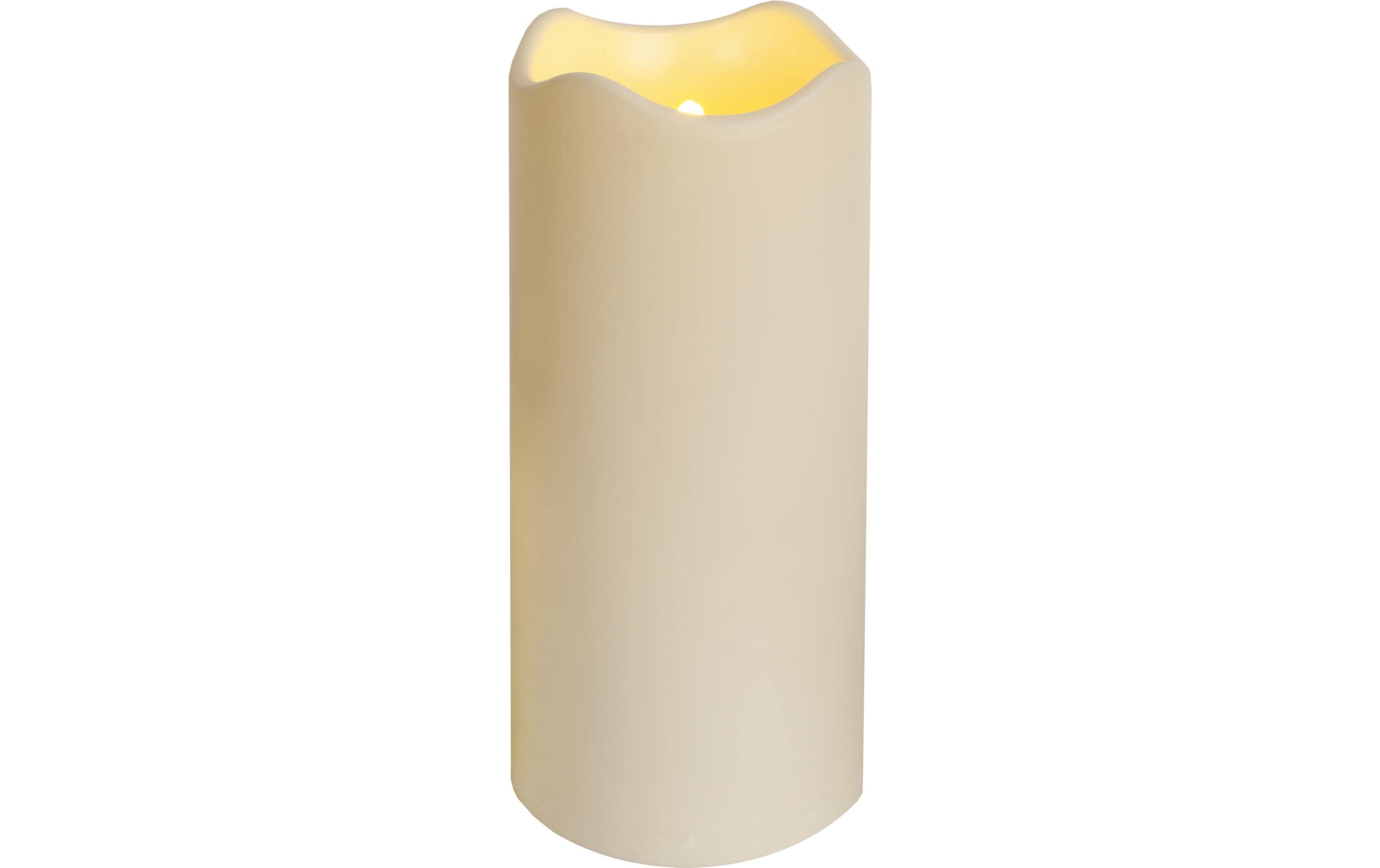 Star Trading LED Pillar Kerze Paul Outdoor, Beige, 23cm Höhe, Timerfunktion