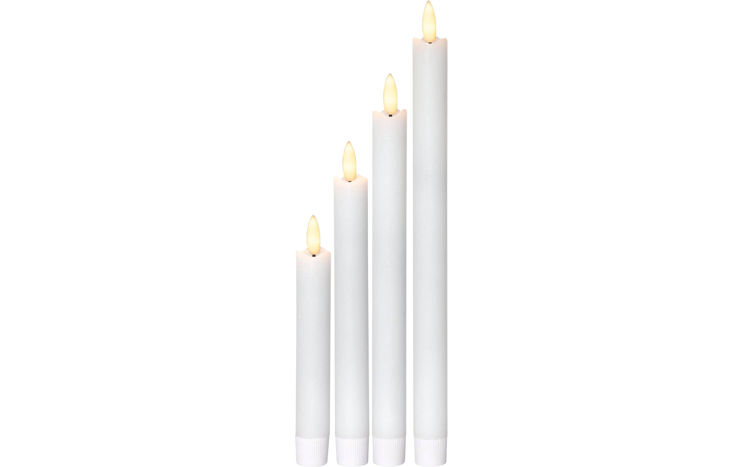 Star Trading LED Dinner Kerze 4er Pack Indoor, Weiss, 28.5cm Höhe, Timerfunktion