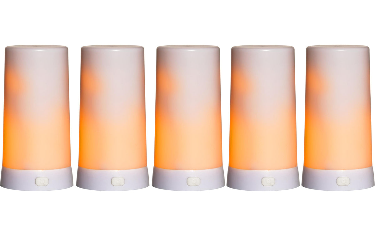 Star Trading LED Candle Diner 5 Set Outdoor, Weiss, 13cm Höhe, exkl. Charger