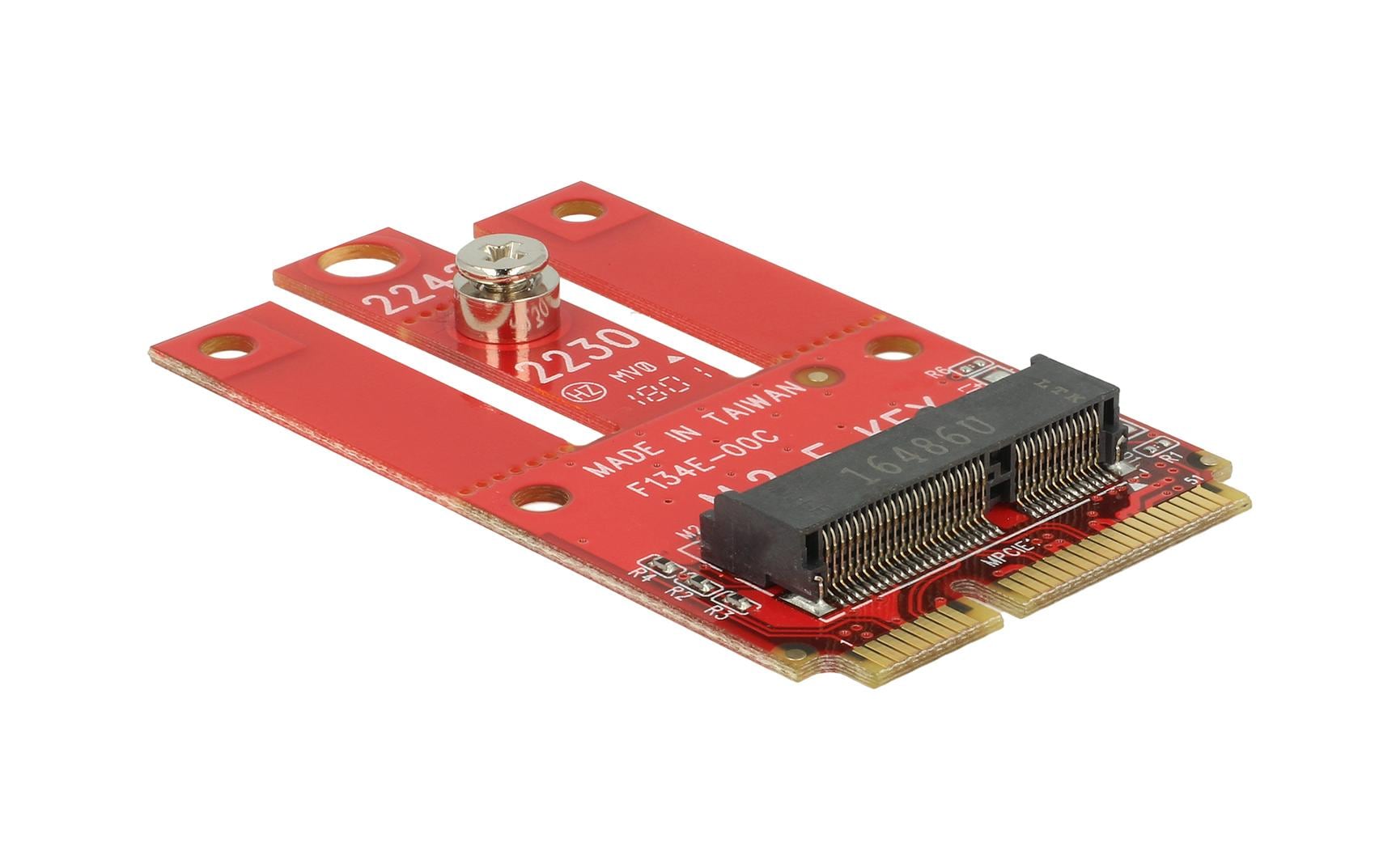 DeLock Mini-PCI-Express-x1 Controller 1xM2 Key E, 1xmSATA, 1x MiniPCIexpress