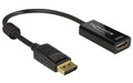 Monitoradapter DP zu HDMI, passiv,4K DP Stecker zu HDMI Buchse , 20cm, schwarz