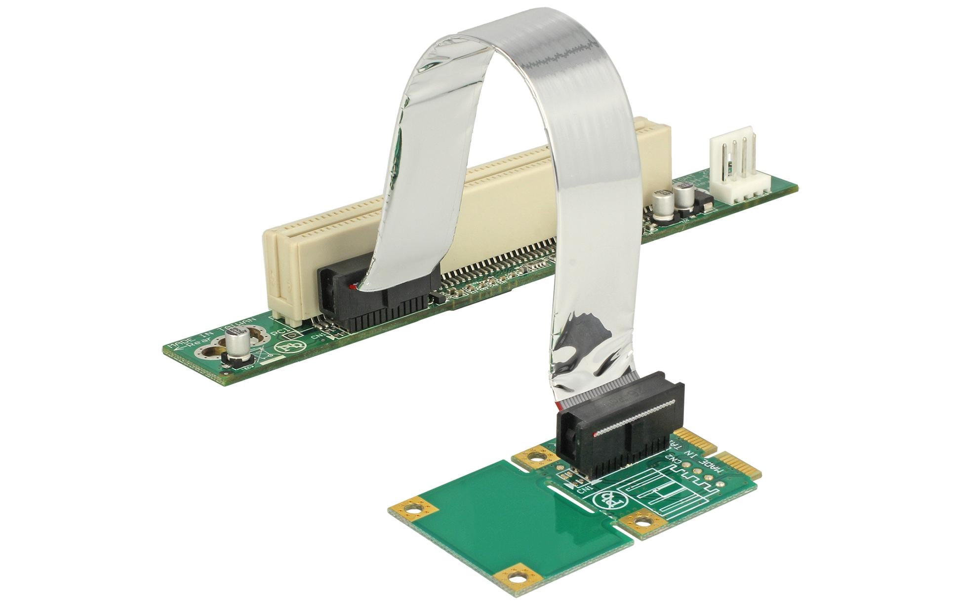 Delock Mini PCI-Express Riserkarteadapter Mini-PCIex1 zu PCI,13cm,links gerichtet